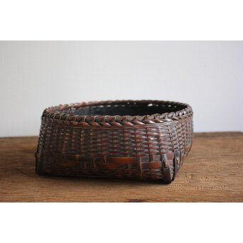 旭峯作 竹炭籠　U064 