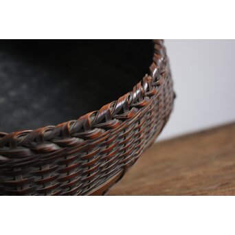 旭峯作 竹炭籠　U064 