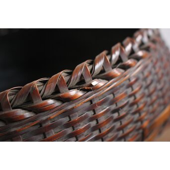 旭峯作 竹炭籠　U064 