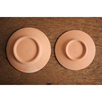 未完成作品 島岡達三 素焼き 皿/碗皿 2枚1組　P099 