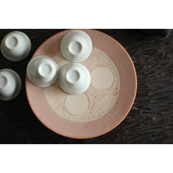 未完成作品 島岡達三 素焼き 皿/碗皿 2枚1組　P099 