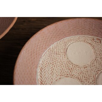 未完成作品 島岡達三 素焼き 皿/碗皿 2枚1組　P099 