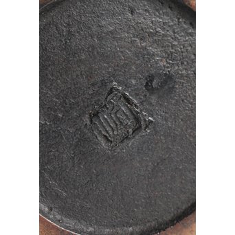 真藤真山 斑紫銅製 杓立/花瓶 佐渡銅器　M100 