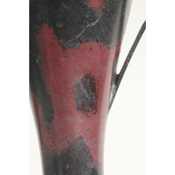 真藤真山 斑紫銅製 杓立/花瓶 佐渡銅器　M100 