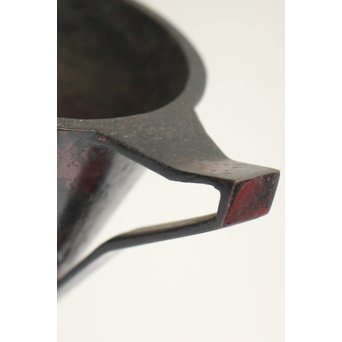 真藤真山 斑紫銅製 杓立/花瓶 佐渡銅器　M100 