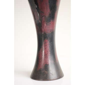 真藤真山 斑紫銅製 杓立/花瓶 佐渡銅器　M100 