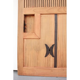 ワケあり 重量級 太框総欅格子蔵戸　W941YD 