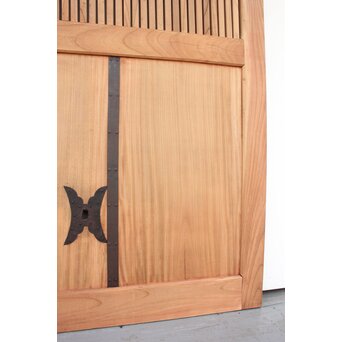 ワケあり 重量級 太框総欅格子蔵戸　W941YD 