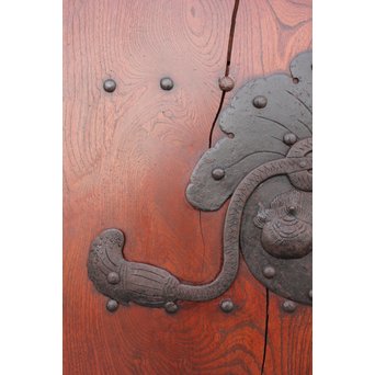 総欅巾着金具格子蔵戸　W942 