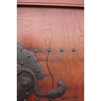 総欅巾着金具格子蔵戸　W942 