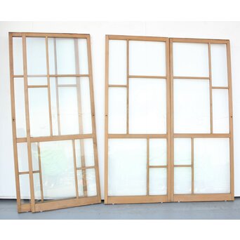 幾何学あみだ紋 ゆらゆらクリアガラス戸 4枚1組　GD1203YD