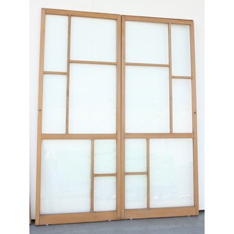 幾何学あみだ紋 ゆらゆらクリアガラス戸 4枚1組　GD1203YD 