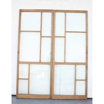 幾何学あみだ紋 ゆらゆらクリアガラス戸 4枚1組　GD1203YD 