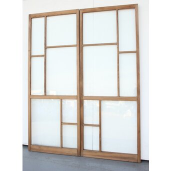 幾何学あみだ紋 ゆらゆらクリアガラス戸 4枚1組　GD1203YD 