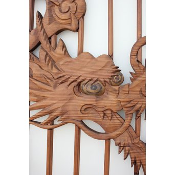 龍木彫大型書院 4枚1組　R2438 