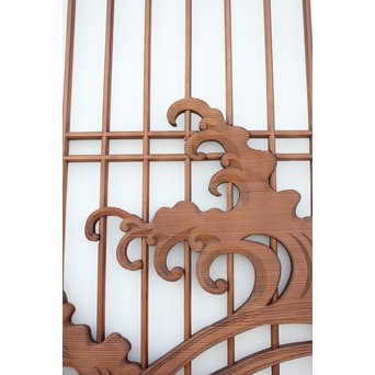 龍木彫大型書院 4枚1組　R2438 