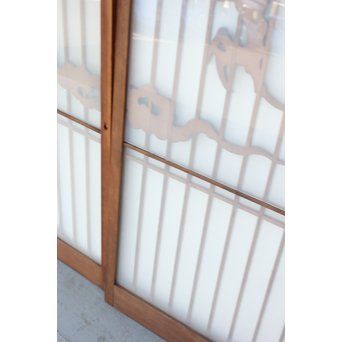 龍木彫大型書院 4枚1組　R2438 