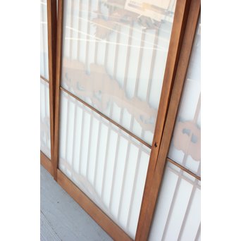 龍木彫大型書院 4枚1組　R2438 