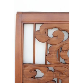 龍木彫大型書院 4枚1組　R2438 