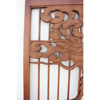 龍木彫大型書院 4枚1組　R2438 