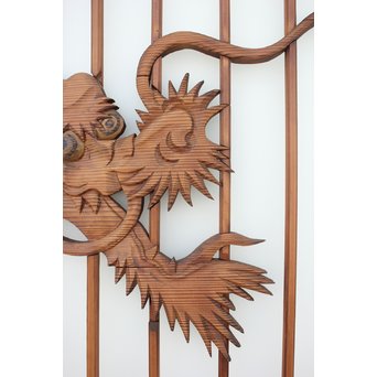 龍木彫大型書院 4枚1組　R2438 