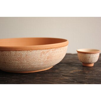 未完成作品 島岡達三 素焼き 猪口/菓子皿 2枚1組　P101 