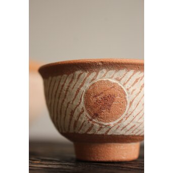 未完成作品 島岡達三 素焼き 猪口/菓子皿 2枚1組　P101 