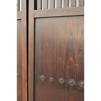 時代飴色民藝格子戸 2枚1組　L968 