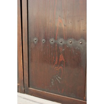 時代飴色民藝格子戸 2枚1組　L968 