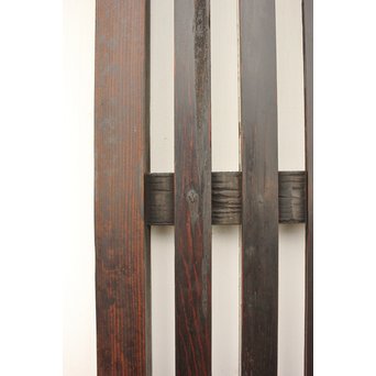 時代飴色民藝格子戸 2枚1組　L968 