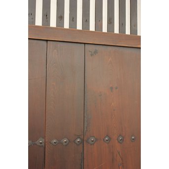 時代飴色民藝格子戸 2枚1組　L968 