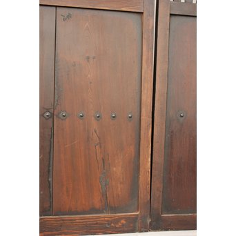 時代飴色民藝格子戸 2枚1組　L968 