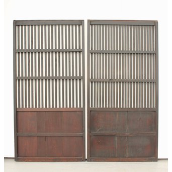 時代飴色民藝格子戸 2枚1組　L968 