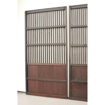 時代飴色民藝格子戸 2枚1組　L968 