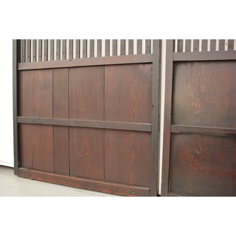 時代飴色民藝格子戸 2枚1組　L968 