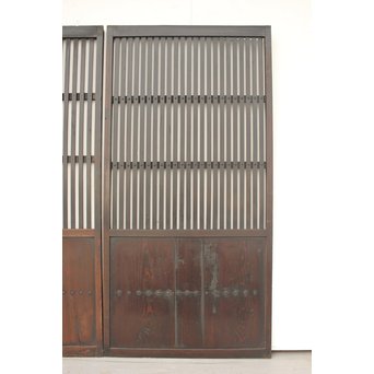 時代飴色民藝格子戸 2枚1組　L968 