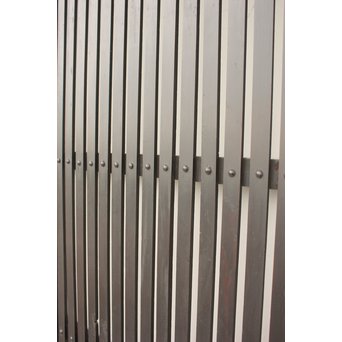 時代飴色民藝格子戸 2枚1組　L968 