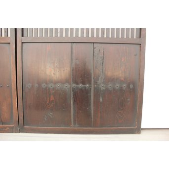 時代飴色民藝格子戸 2枚1組　L968 