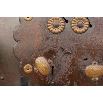 総欅 重量級堅牢格子蔵戸　W946 