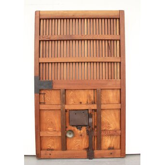 総欅 重量級堅牢格子蔵戸　W946 