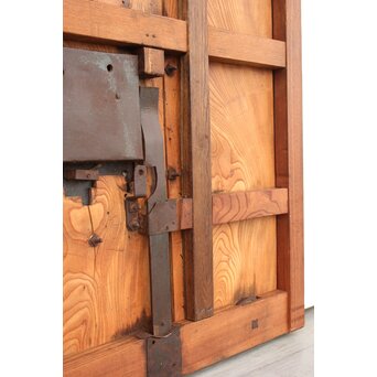 総欅 重量級堅牢格子蔵戸　W946 