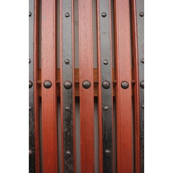 総欅 重量級堅牢格子蔵戸　W946 