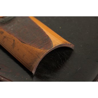 時代竹彫茶合/茶箕　U065 