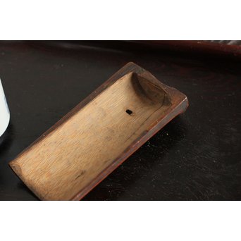 時代竹彫茶合/茶箕　U065 