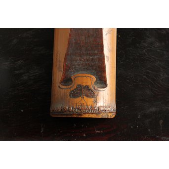 時代竹彫茶合/茶箕　U065 