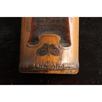 時代竹彫茶合/茶箕　U065 