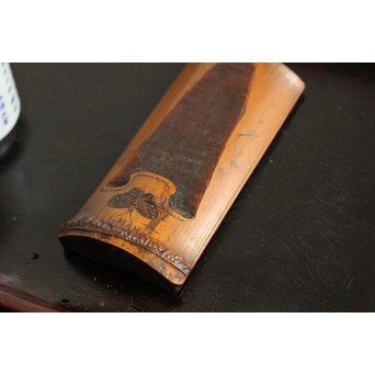 時代竹彫茶合/茶箕　U065 