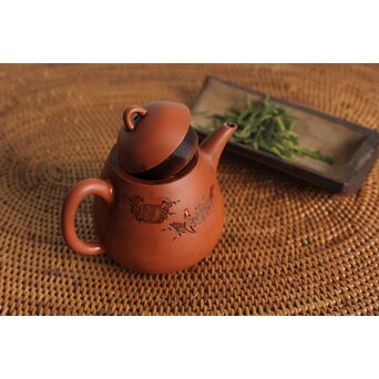 二代 山田常山 蟹図 常滑朱泥茶壷/急須/茶壺 P105