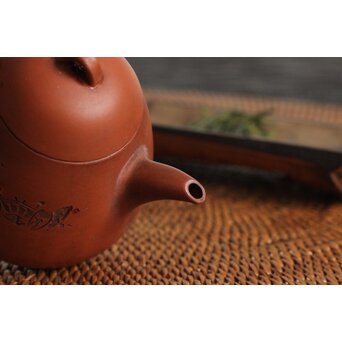 二代 山田常山 蟹図 常滑朱泥茶壷/急須/茶壺 P105 