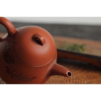 二代 山田常山 蟹図 常滑朱泥茶壷/急須/茶壺 P105 